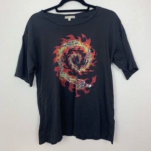 Skeleton flame graphic tee from urban outfitters M